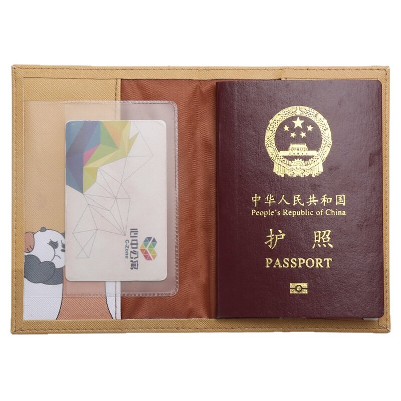 PUレザー漫画パスポートカバー、恐竜プリント、クロコダイルトラベルキット、IDとクレジットカードポケット付きパスポートホルダーオーガナイザー、1個