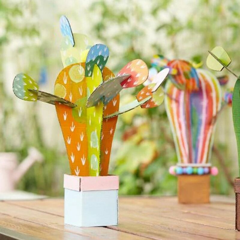 Kaktus Kunst Malerei Spielzeug kreative Papier 3D Puzzle Karte handgemachte DIY Kunst handwerk Spielzeug Geschenk