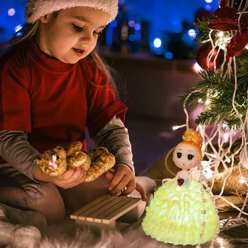 Księżniczka lampa śliczna świecąca lalka sukienka na imprezę z lampką nocną Led piękne światła przedszkola prezenty urodzinowe księżniczki przenośne