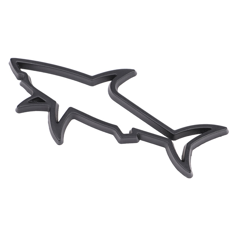 Autocollant de style de voiture en métal 3D, insigne d'emblème de requin de poisson creux, autocollants automobiles, moto, ordinateur, bouchon de carburant, accessoires