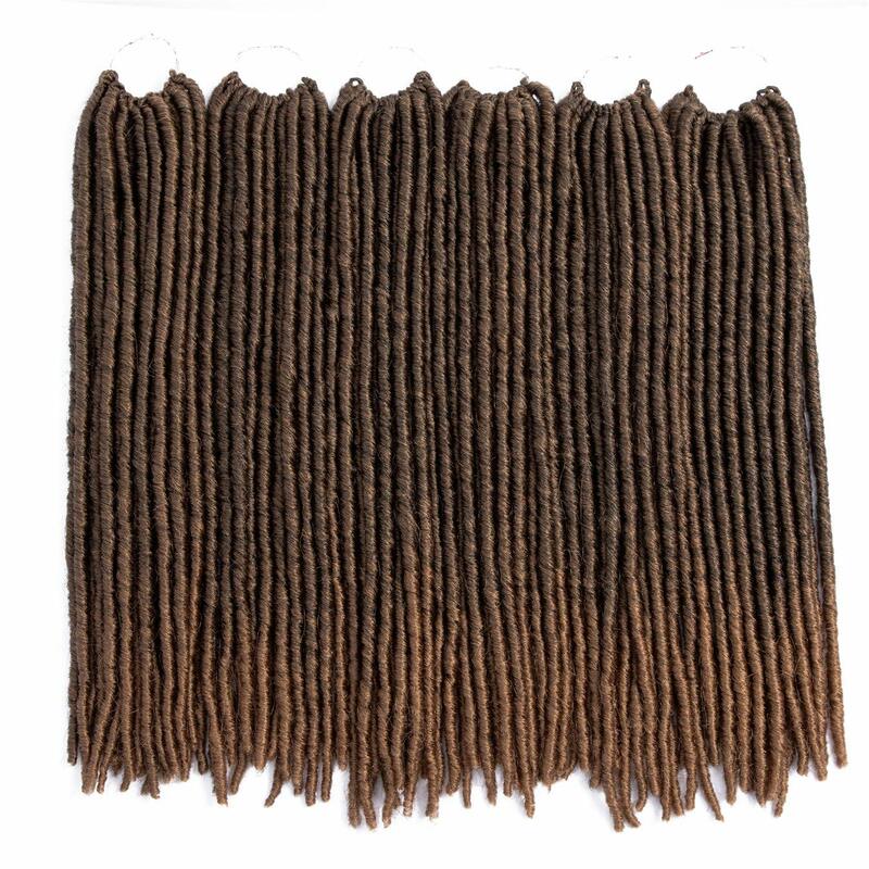 夢のようなfauxlocs-女性のためのかぎ針編みの編みこみのヘアエクステンション,茶色,感覚の偽の髪