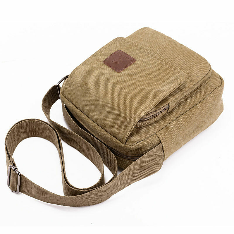 Męskie płócienne torby listonoszki multi-pocket z pokrywką torebka Crossbody torba klapowa dla mężczyzny biznesowa torba ze sznurkiem
