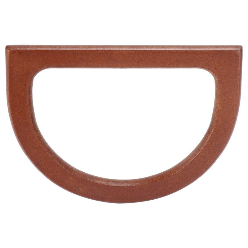 4 buah gagang dompet kayu berbentuk D, gagang pengganti kayu untuk tas DIY tas dompet tas jinjing pembuatan kopling