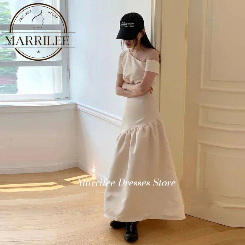Modest Evening Dresses Elegant For Wedding Tea Length Boat Neck Top Bridal Dressing Gown Cap Short Sleeve Robe De Mariee 2024