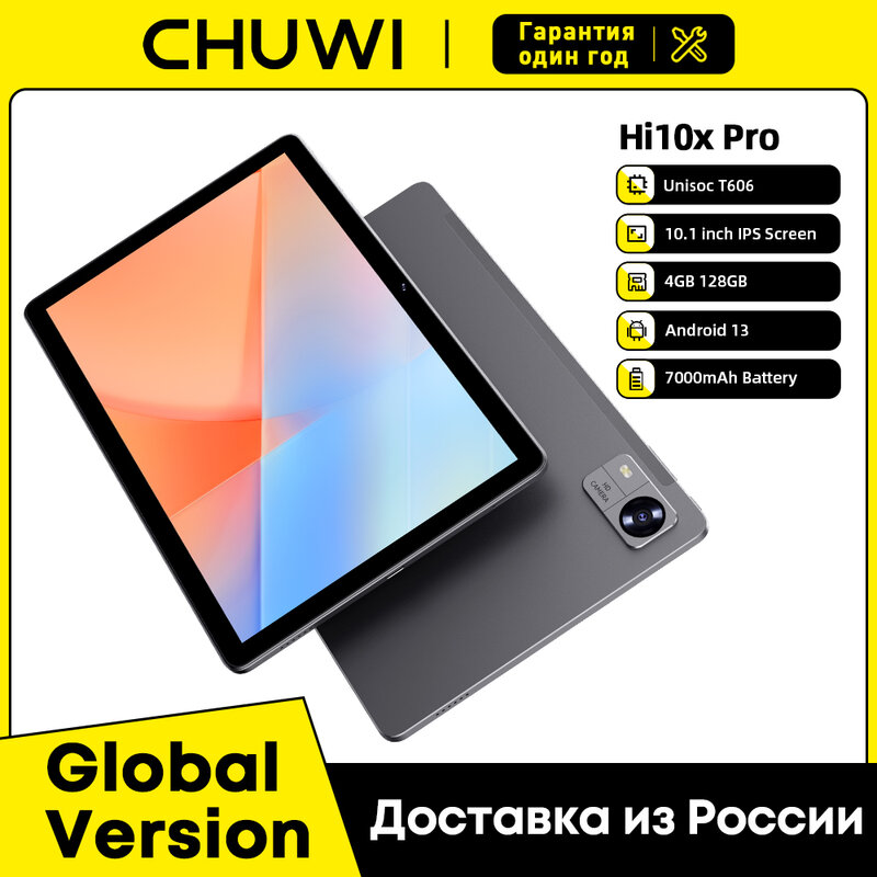 CHUWI-Hi10X Pro Tablet, 4G LTE, 10.1 ", Android 13, Widevine L1, 7000mAh, 4GB RAM, 128GB ROM, Núcleo IPS, Unisoc T606, 2.4G, 5G WiFi
