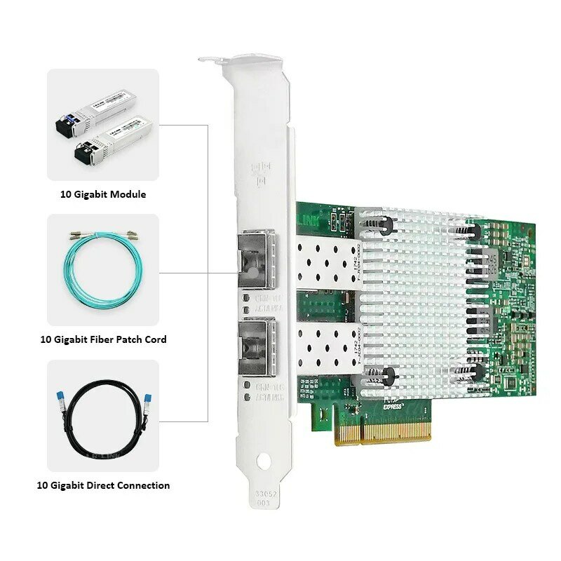 LR-LINK 9812BF-2SFP + 10Gb การ์ดเครือข่าย Dual Port PCIe ไฟเบอร์ออปติกอะแดปเตอร์เครือข่าย LAN Ethernet NIC ขึ้นอยู่กับ Intel x710-DA2