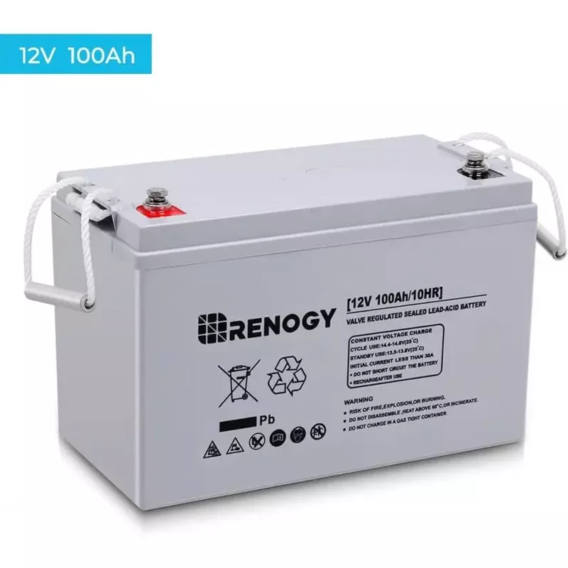 Renogy Deep Cycle AGM 12 Volt 100Ah Battery, 3% Self-Discharge Rate, 1100A Max Discharge Current, Safe Charge Appliances for RV,