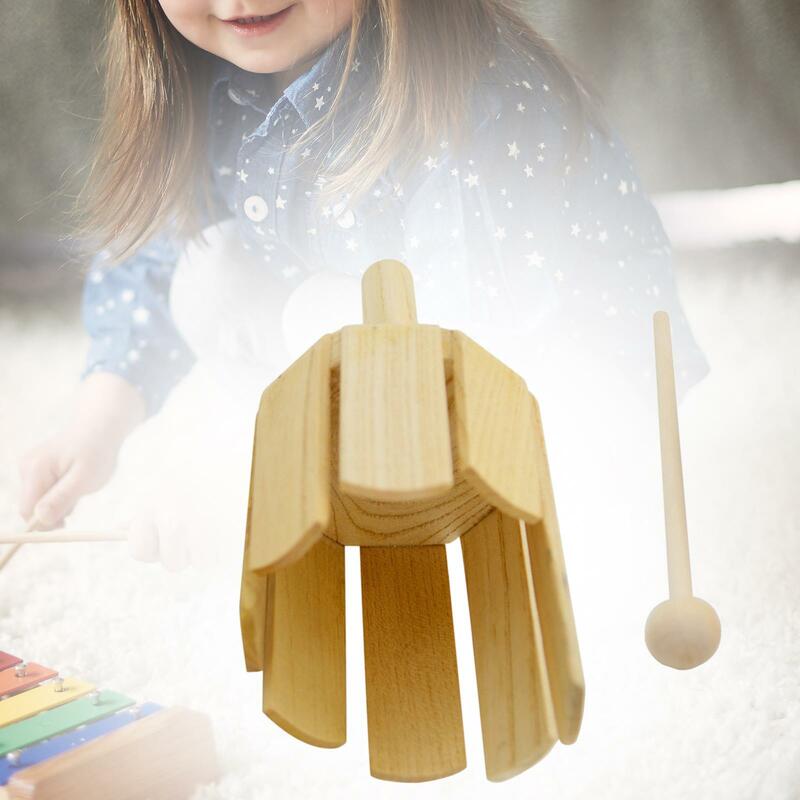 Kid de madeira percussão instrumento, iluminação madeira sirene com malha