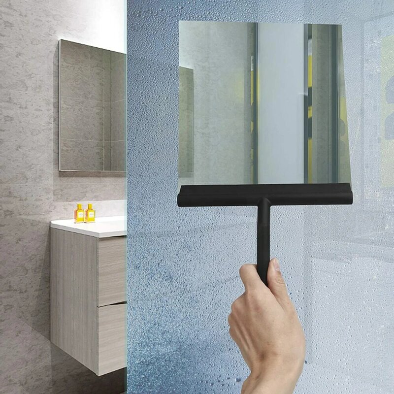 Chuveiro raspador do limpador de vidro rodo chuveiro limpador com suporte de silicone banheiro espelho raspador de limpeza de vidro