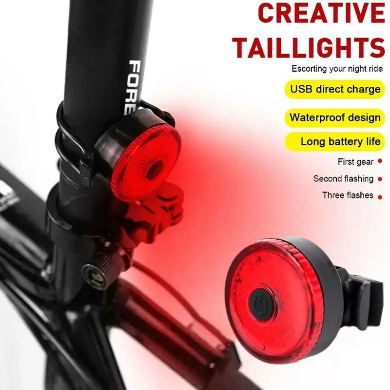 Mini Bicycle Taillights USB Rechargeable Waterproof High light Night Brightness Accessories Bicycle warning Cycling X0T4