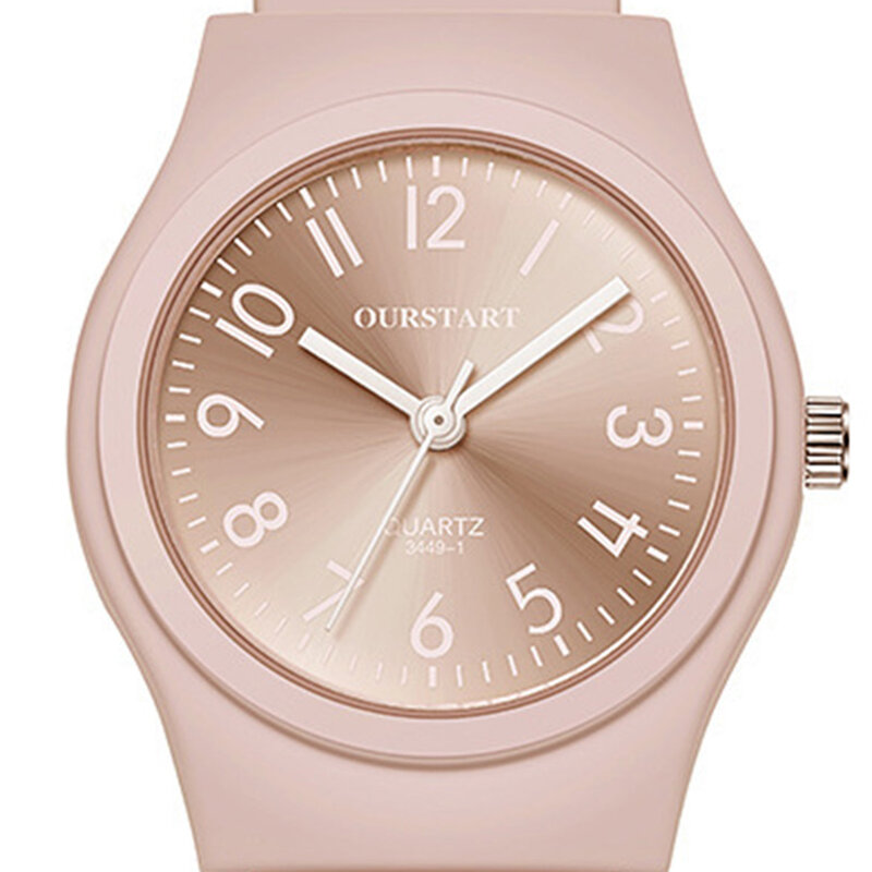 Ultra Soft Silicone Strap Wrist Watch, Relógios de quartzo na moda para casais, cor sólida, presente de férias para namorada
