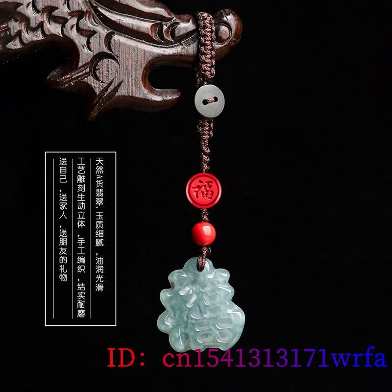 Blau Myanmar Jadeit Fu Schlüssel bund Armband Geschenk echten Schmuck niedlichen Geschenke für Frauen Männer Smaragd natürlichen birmanischen Jade riemen