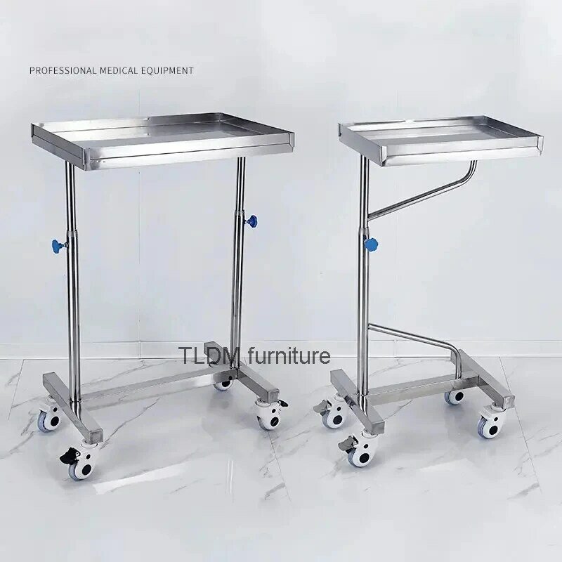 Thickened Stainless Steel Trolley Medical Rack Barber Shop Trolley Hospital Surgery Tray Trolley Beauty Salon Auxiliary Cart