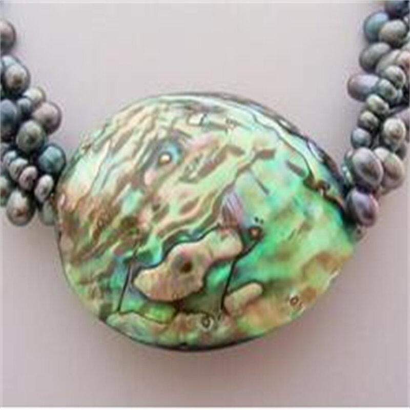 Ожерелье с жемчугом и абалоном из 4 страз, 18 дюймов