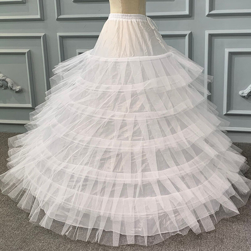 Удлиненный супер навес, свадебное платье большого размера для невесты, для выступлений, 6 стальных, 6 марлевых колец, регулируемое, с шестью косточками кринолин