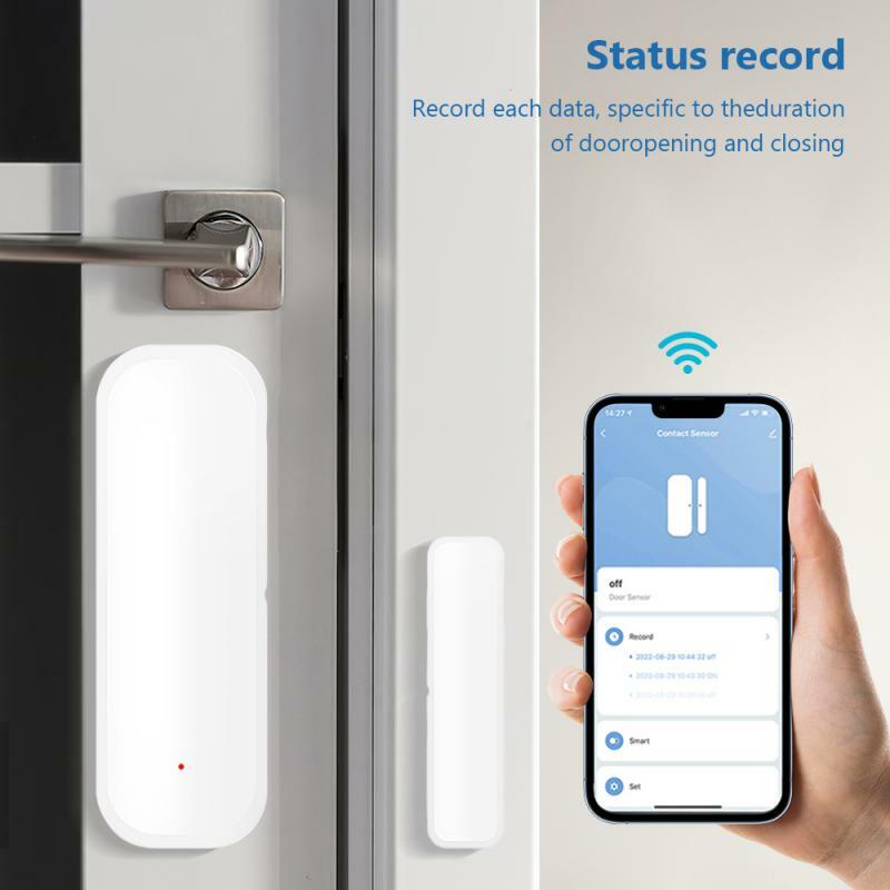 Sensor de porta WiFi ZY-Tuya, sensor de janela, casa inteligente, detectores abertos, fechados, via Smart Life, trabalhe com Alexa, Google Home