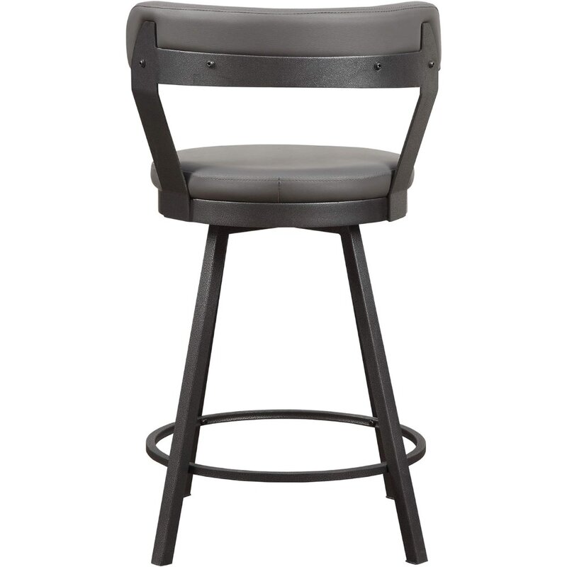 회색 카페 의자, 회전 카운터 높이 의자, 25 in SH, 2 개 세트