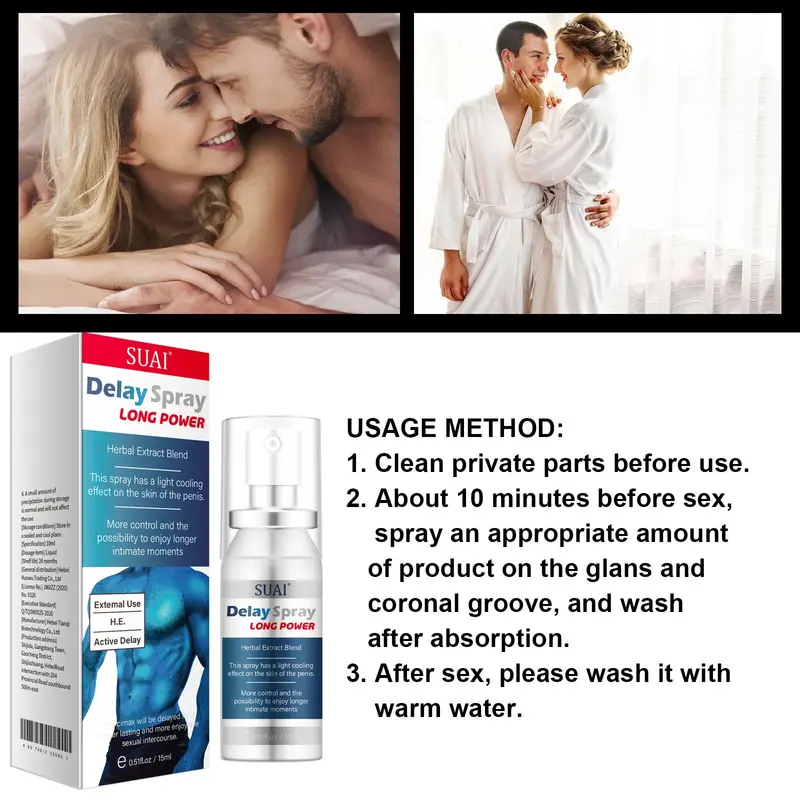 Huile de massage en spray retardateur pour hommes, usage externe, anti-éjaculation prématurée, prolonger 60 rapports sexuels durables