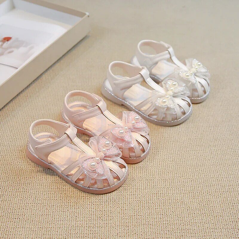 Letnie modne sandały dziewczęce muszka różowe buty dziecięce sandały outdoorowe od 4-5-6-7-8Y 8010