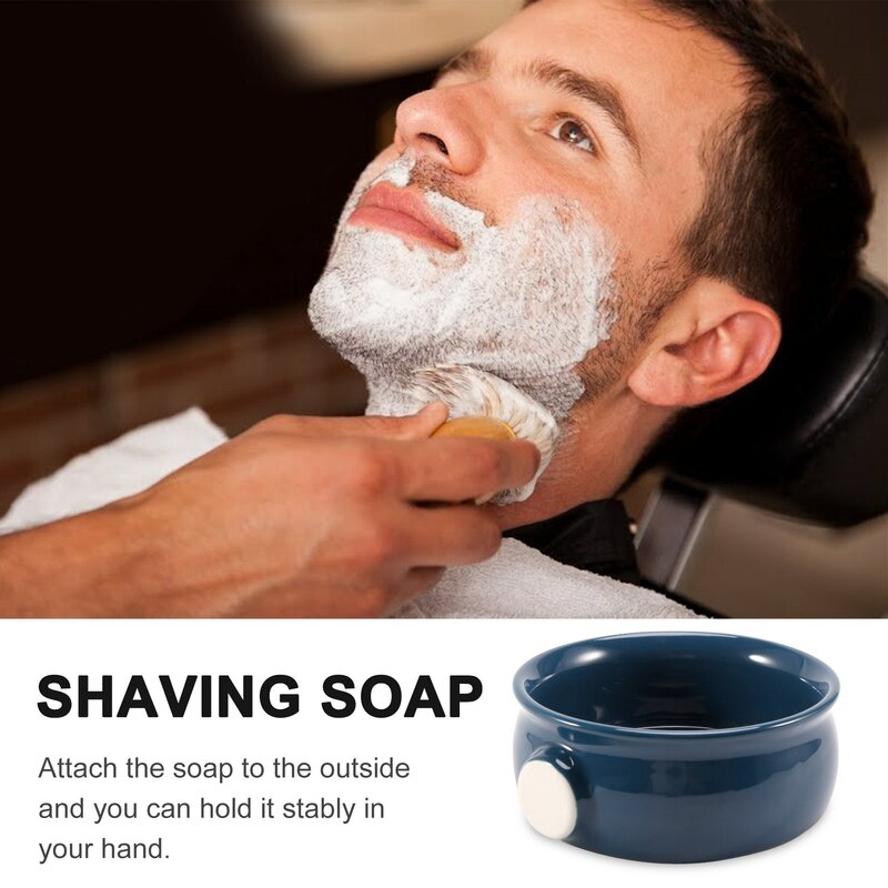 Керамическая Мужская бритвенная щетка для бритья и мыла темно-синего цвета