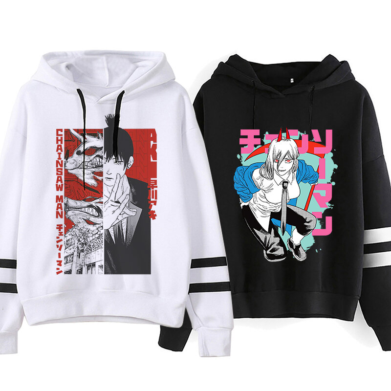 Japanese Anime Chainsaw Man Sweatshirts Hoodies Women/Men Makima Streetwear Unisex Pochita Harajuku Y2k Clothes Female