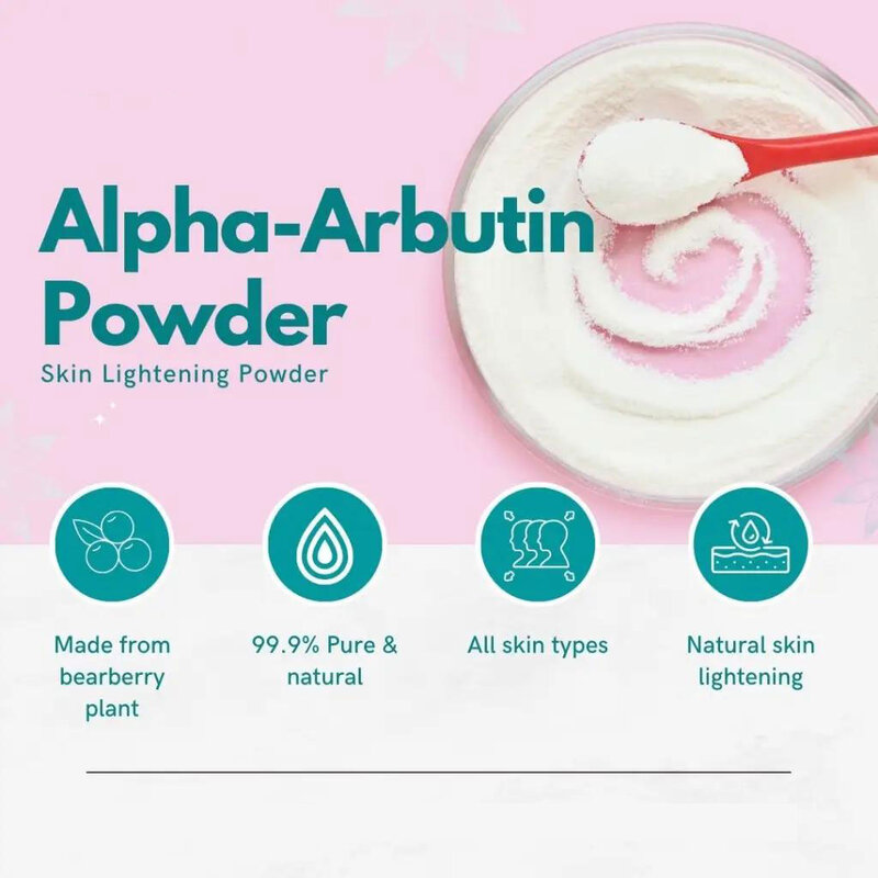 50-1000g bubuk Arbutin Alfa kulit, bahan kosmetik perawatan kulit pemutih dan noda pencerah kualitas tinggi