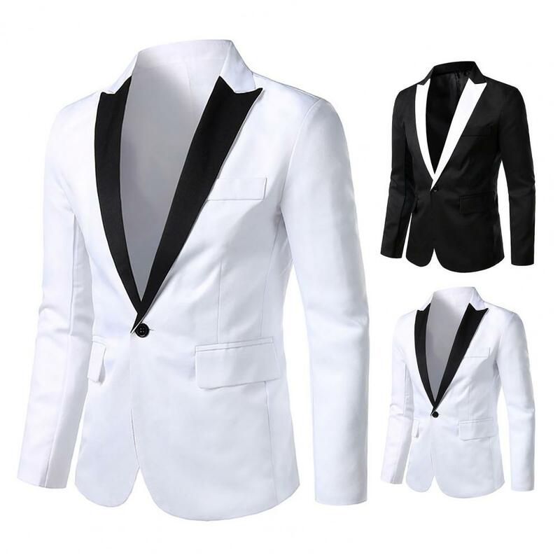 ชุดสูทเสื้อแจ็คเก็ต Outerwear หลวม Contrast สีชุดสูทเสื้อ Blazer Suit Coat