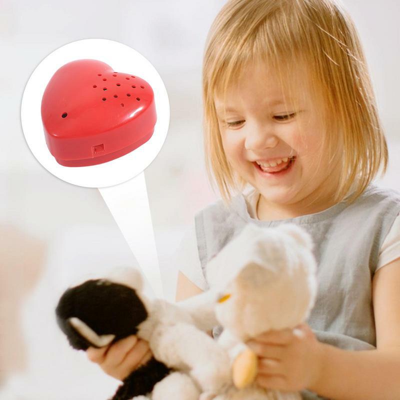 Mini enregistreur vocal en forme de coeur pour enfants, modulateur vocal, bouton sonore, 30 secondes, statique, boîte, jouet, cadeau d'anniversaire pour enfants