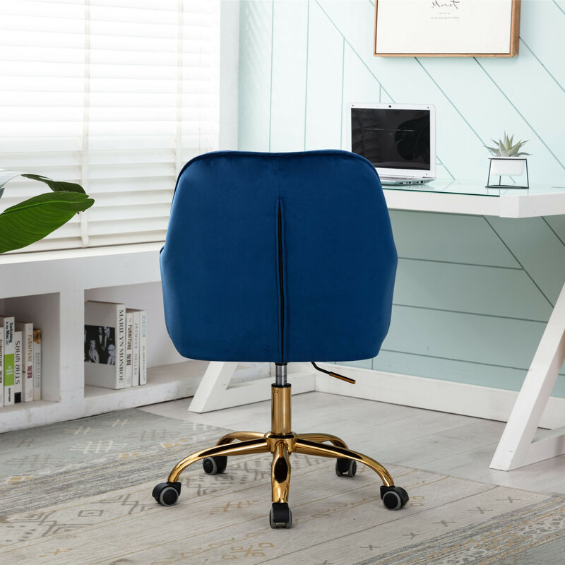 Moderner drehbarer Shell-Stuhl aus Marine-Samt-Coolmore-Freizeit sessel für Wohnzimmer und Büro