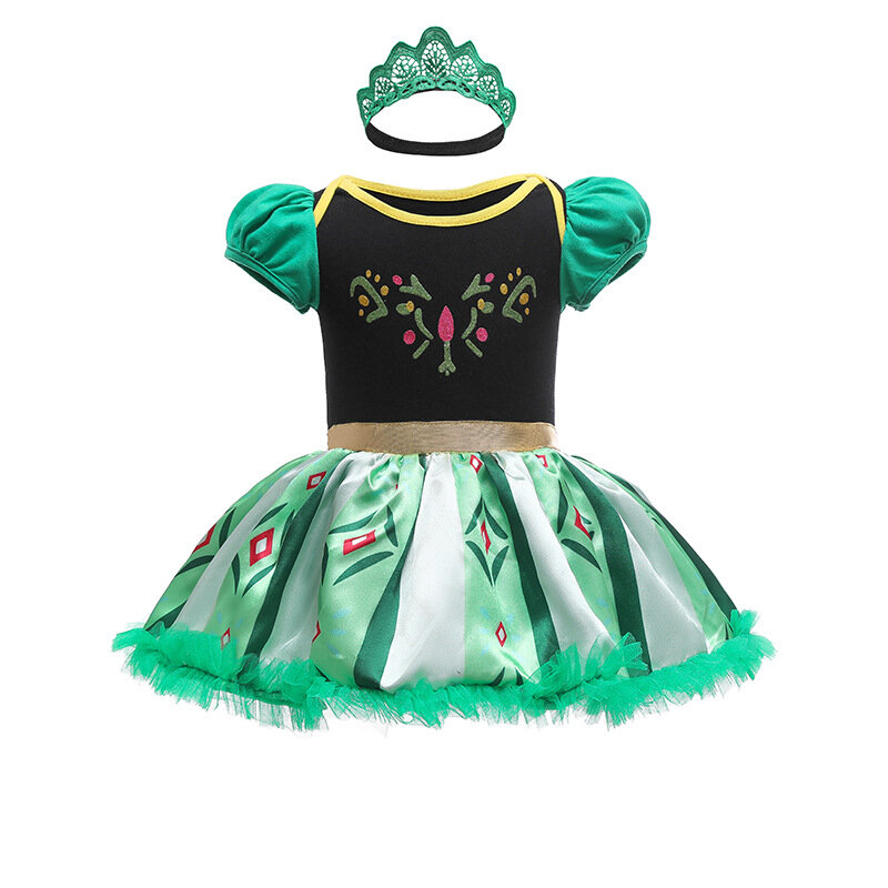 Baby pagliaccetto TUTU Dress con fascia Infant Baby Princess Girl Clothes Size 9-24M Cute Design Baby Dress Party Costumes