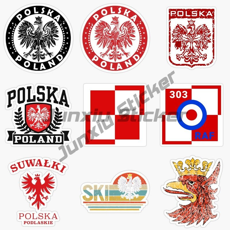 Stiker Decal bendera Polandia untuk mobil, stiker dekal vinil polka Polandia memilih ukuran warna mati tanpa latar belakang
