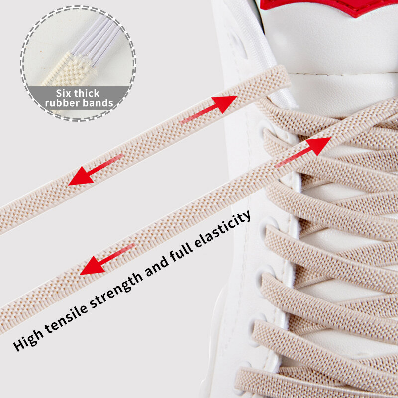 Elastic Shoe Laces para crianças e adultos, semicírculo, sem gravata, cadarço rápido, preguiçoso Metal Lock, sapato corda, 2 pacotes