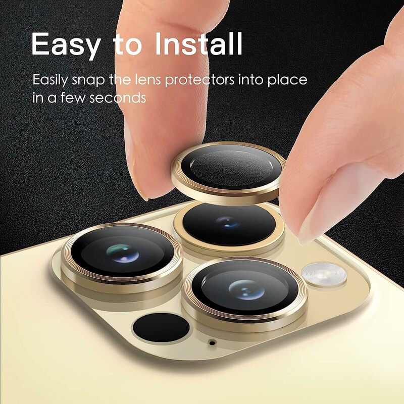 Original Gold Yellow Camera Lens Protector For iPhone 15 Plus 15 Pro Max 13 14Pro 13mini 12ProMax Glass Protection Protect Film