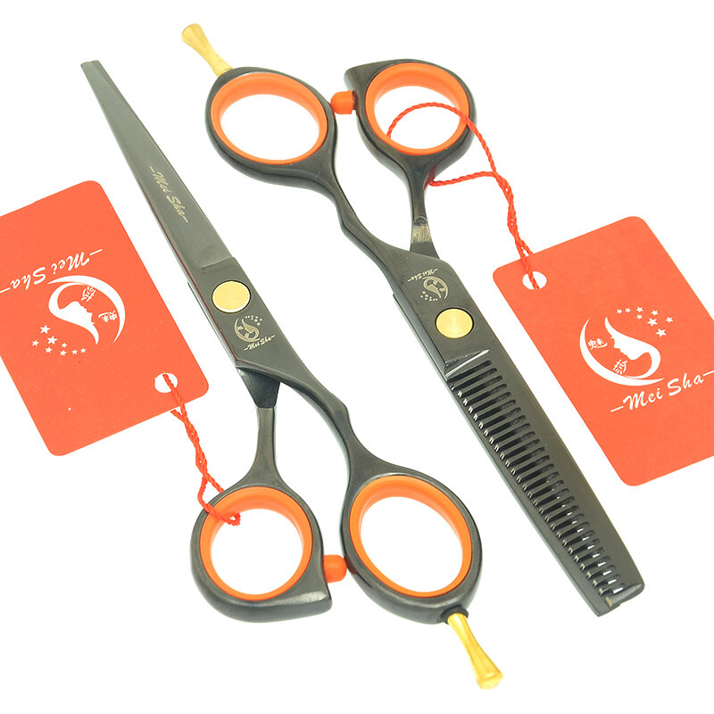 Meisha 5.5 inch Japanese Steel Hair Scissors Set Professional Hairdressing Cutting Thinning Scissor Barber Salon Shears A0008A