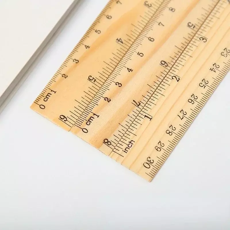 나무 직선 자 그리기 도구 책상 액세서리, 학생 교사 문구, 학교 사무용품, 15 cm, 20 cm, 30cm