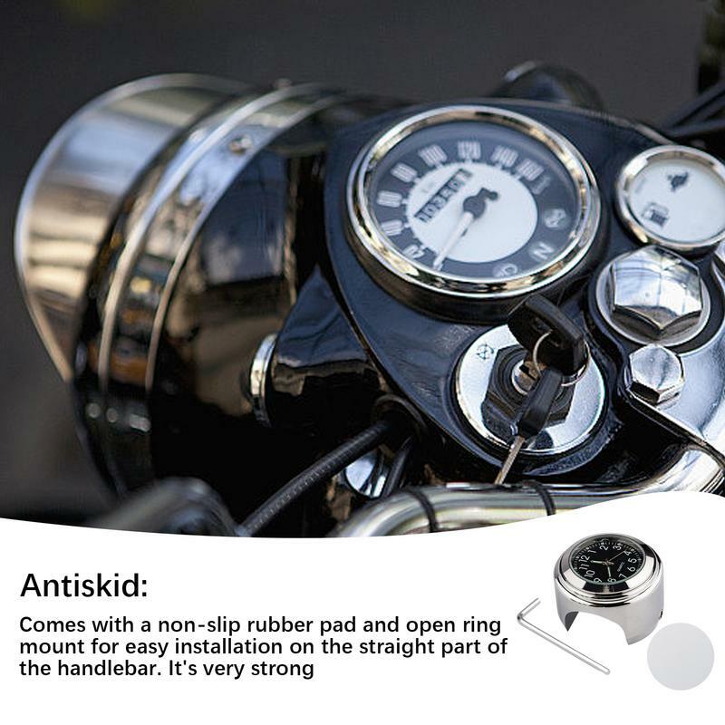 Bicycle Handlebar Clock Accurate Waterproof Clock Temperature Meter Glow In The Dark Riding Accessories Fit 22-25.4mm Handlebar