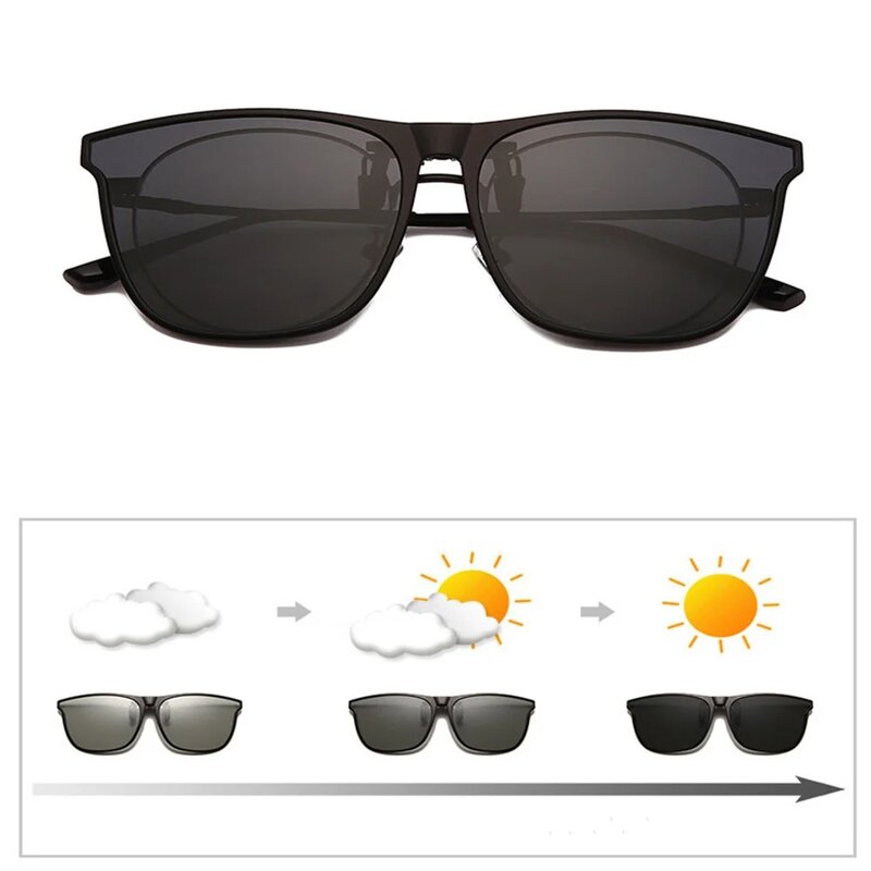 Gafas de sol polarizadas con Clip para hombre y mujer, lentes fotocromáticas de visión nocturna, antideslumbrantes, Estilo Vintage