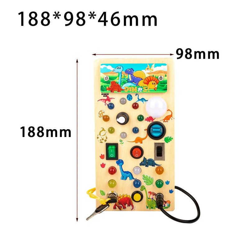 Montessori Busy Board Sensory Toys Switch Light Sensory Board Baby Travel Toys for Travel Preschool Children Toddlers 1-3 Gifts