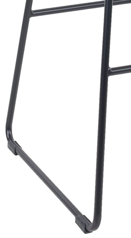 Stacking 28"H Backless Stool Black Metal Base with Natural Wood Seat Durable