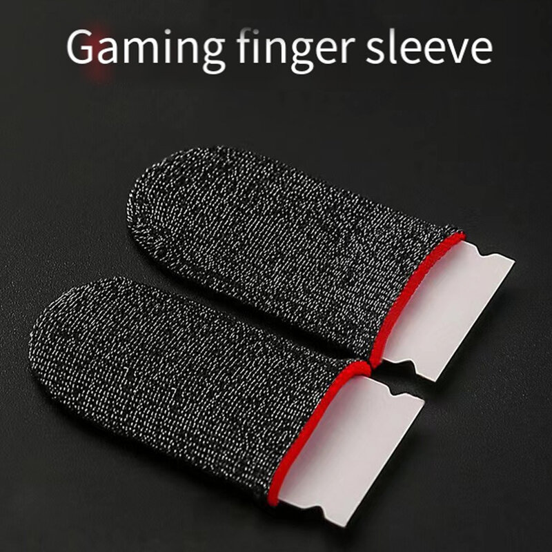 ถุงมือปลายนิ้วเล่นเกมมือถือ2ชิ้นสำหรับนักเล่นเกม pubg Gamer กันเหงื่อกันลื่นหน้าจอสัมผัสปลอกสวมนิ้วระบายอากาศได้ดี