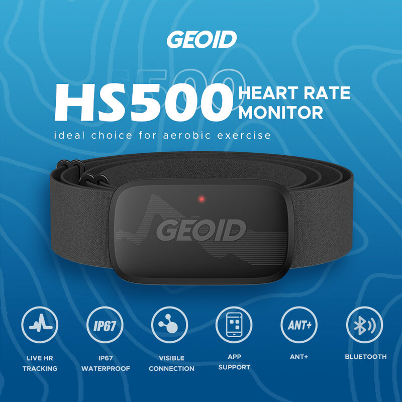 GEOID-Monitor de Freqüência Cardíaca Cinto Compatível com Magene, Sensor Bluetooth, Correia Peito, ANT Plus, Computador de Ciclismo