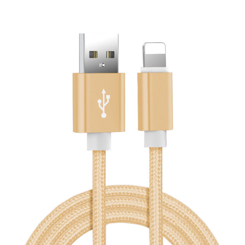 Kabel Pengisi Daya Data USB Dikepang Nilon untuk iPhone 6 6S 7 8 Plus X XR XS 11 12 13 14 Pro Max 5 S 5 SE iPad Air 2 Kabel Pengisi Daya Cepat