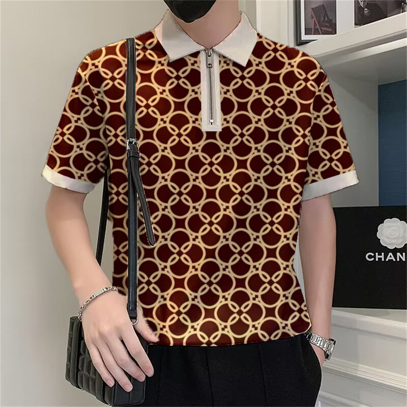 Fashion Men Polo New 3d Printed Premium Patterns Casual Street Polo Clothing Summer Short Sleeve Top Mam Loose Plus Size Blouse
