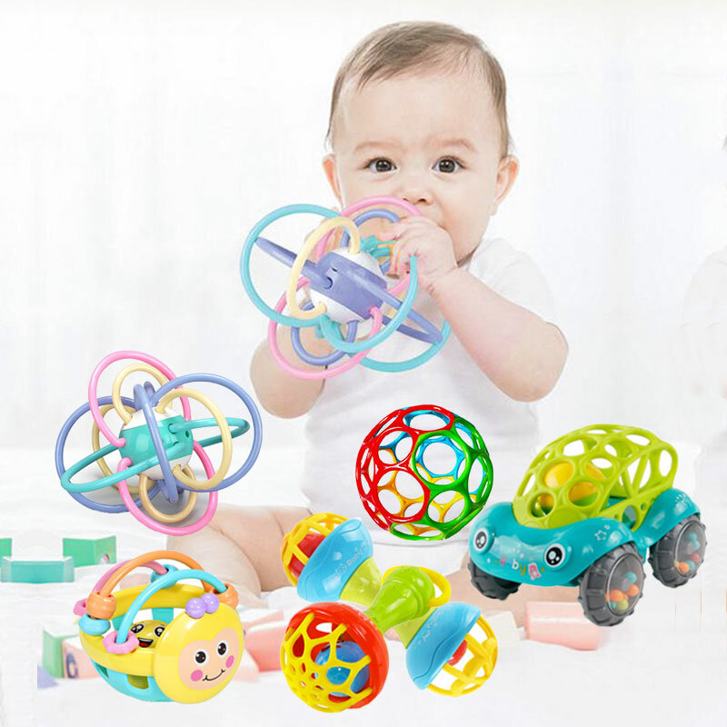 Brinquedos de chocalho dentição macia, brinquedos de desenvolvimento, mordedor sensorial do bebê, jogos educativos para bebês, 0 6 12 meses, 1 ano