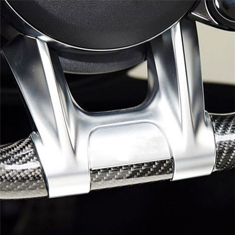 Car Steering Flat Wheel Lower Trim Cover Plastic w/LOGO For Mercedes Benz AMG W177 B W247 C W205 E W213 G W463 GLS W257 Class