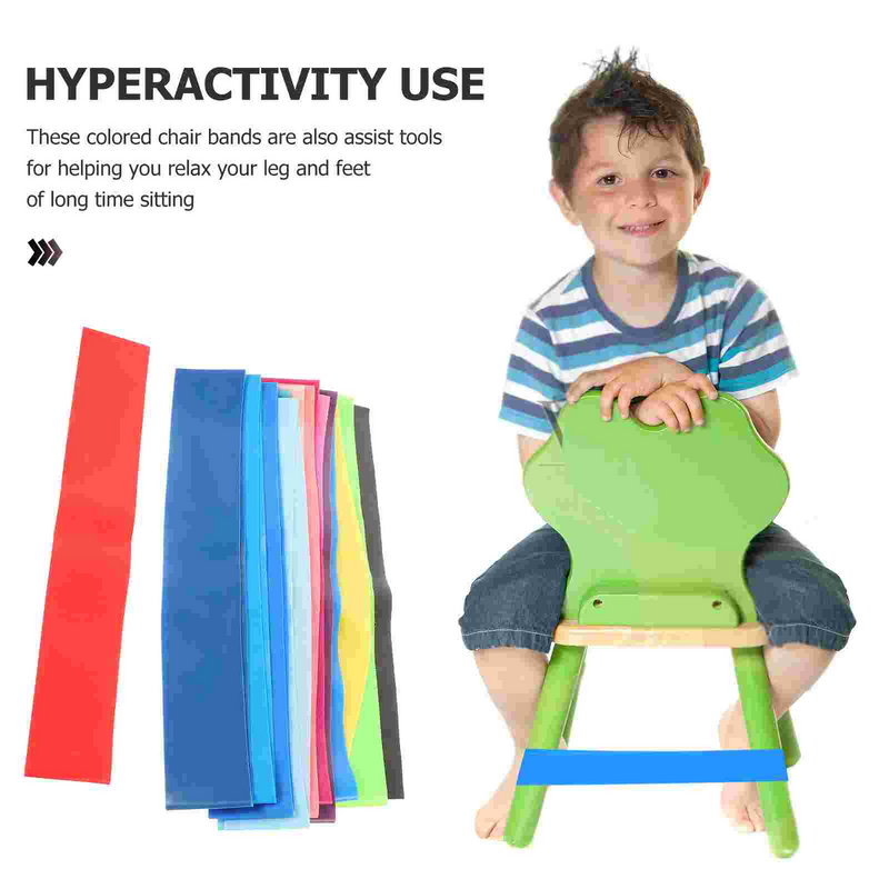 Bandas elásticas coloridas elásticas para crianças, Fidget Feet, Aula, 15pcs