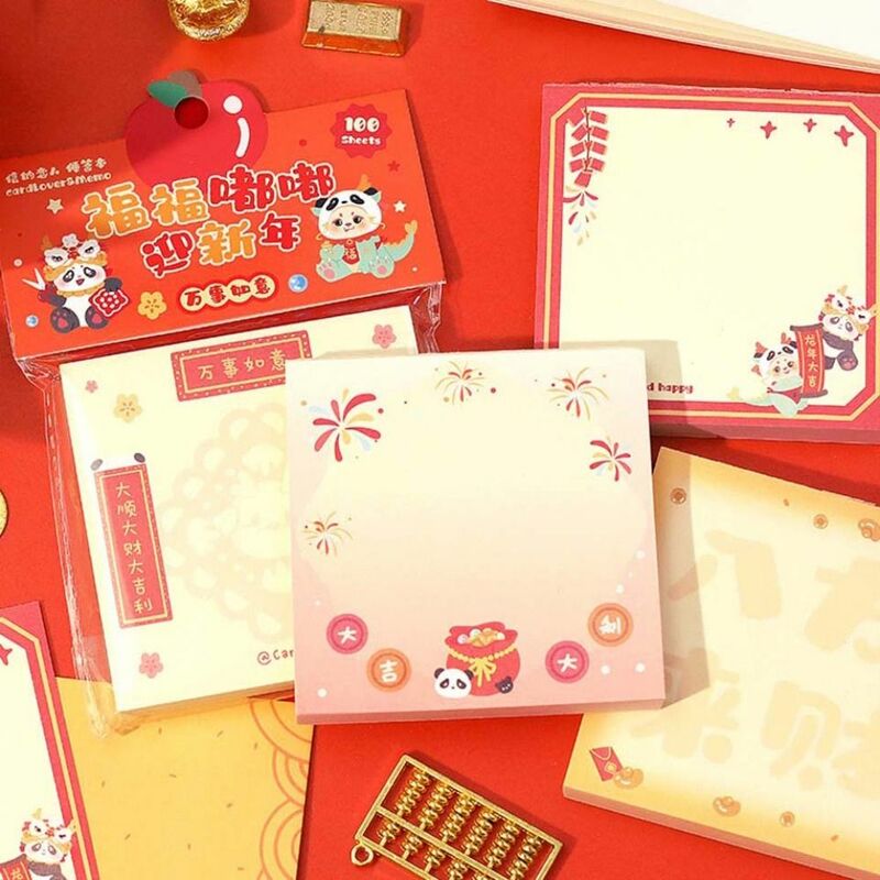 100 Blatt Feuerwerk Couplet Muster chinesische Neujahr Haft notizen Markierungen Flaggen dekorative Scheduler Papier DIY Memo Notiz papier