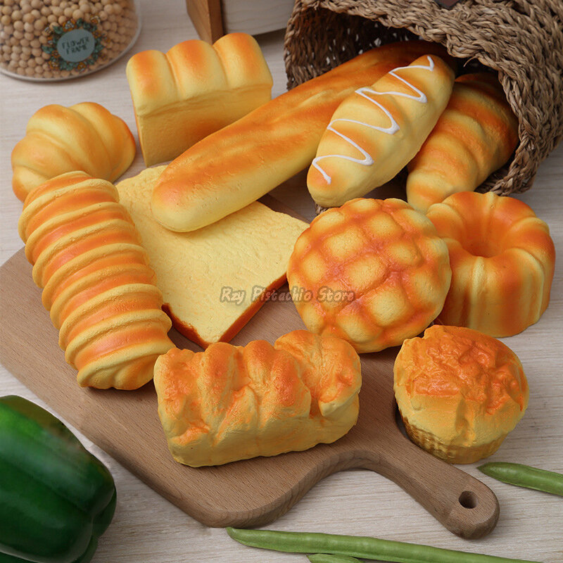 1Pcs การจำลองประดิษฐ์ขนมปังอาหารปลอมชุดภาษาฝรั่งเศส Baguette ขนมปังเบเกอรี่เค้กเด็กเล่นของเล่นเด็กสาวแกล้งทำเป็น baker