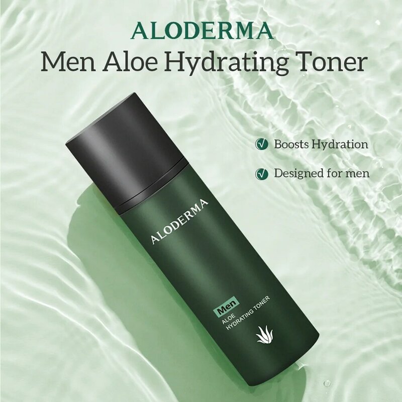 Aloderma-男性用脱水トナー,天然オーガニックローラバ,水分補給,リフト,ソフト,肌をリフレッシュ,135ml