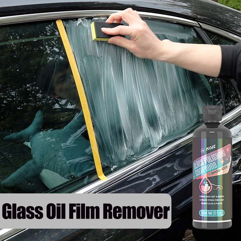 Car Glass Oil Film Remover Paste AIVC Glass Grease Water Stain Cleaner Windshield Polisher Clear Vision Car Detailing Household